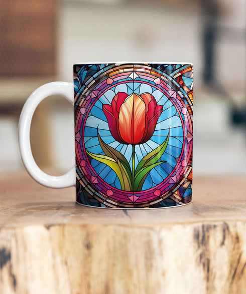 Tulip Suncatcher Artwork Ceramic Mug